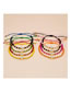 Fashion Yellow Beaded Alloy Cylinder Eye Bracelet With Colorful Crystal Beads
