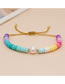 Fashion 3# Multicolored Ombre Clay Beaded Pearl Bracelet