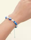 Fashion Blue Multicolored Clay Pearl Beaded Eye Bracelet