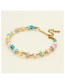Fashion 1# Beaded Eye Bracelet With Multicolored Clay Gold Beads