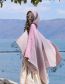 Fashion Transition Color - Wine Red Cotton Color-block Knit Fringed Sun Protection Shawl