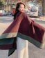 Fashion Split Border Color-block Cashmere Shawl