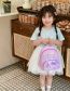 Fashion Light Pink Nylon Sequins Three-dimensional Cartoon Bow Knot Flower Large Capacity Children's Backpack