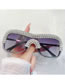 Fashion Silver Frame Light Mercury Film Pc Diamond-studded Frameless Edge-cut Sunglasses