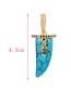 Fashion Lake Blue Copper Inlaid Zircon Crescent Pendant Accessories