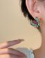 Fashion Pink-round Alloy Diamond Flower Earrings