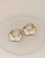 Fashion Earrings-gold-white Alloy Drip Oil Cloud Earrings