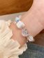 Fashion Bracelet - Blue Double Layer Alloy Flower Geometric Beaded Bracelet