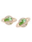 Fashion Green Alloy Diamond Round Planet Stud Earrings