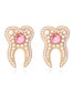 Fashion Rhinestones Alloy Diamond Imitation Pearl Tooth Stud Earrings