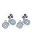 Fashion Blue Alloy Drip Oil Bike Stud Earrings