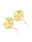 Fashion Gold Metal Three-dimensional Flower Tassel Rhinestone Earrings