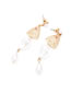 Fashion Gold Shaped Faux Pearl Fishbone Earrings