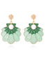 Fashion Green Alloy Gradient Drop Oil Shell Earrings