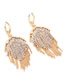 Fashion Gold Rhinestone Tassel Hoop Earrings