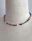 Fashion Black Colorful Panel Beaded Necklace With Large And Small Beads