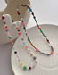 Fashion White Colorful Panel Beaded Necklace With Large And Small Beads