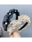 Fashion Black Ruffles Organza Ruffle Beaded Headband