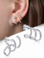 Fashion Silver Brass And Diamond Three-claw Curved Stud Earrings