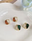 Fashion Pair Of Green Stud Earrings Alloy Colorblock Square Stud Earrings