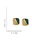 Fashion Pair Of Brown Earrings Alloy Colorblock Square Stud Earrings