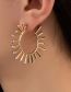 Fashion Gold Alloy Inlaid Zirconium Sun Earrings