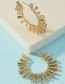 Fashion Gold Alloy Inlaid Zirconium Sun Earrings