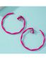 Fashion Rose Red Wavy Geometric Hoop Clip Earrings