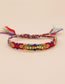 Fashion Color Metal Square Bead Beaded Multicolored Yarn Tassel Bracelet