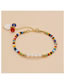 Fashion 5# Colorful Clay Pearl Beaded Oil Drip Smiley Face Bracelet