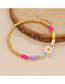Fashion 1# Beaded Flower Bracelet With Gold Beads In Clay Clay