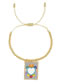 Fashion 7# Gold Beads And Rice Beads Woven Heart Alphabet Bracelet