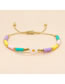 Fashion Color Beaded Daisy Bracelet In Clay Gold Beads