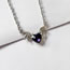 Fashion Purple Alloy Diamond Heart Wings Necklace
