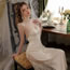 Fashion Champagne (nightdress) Satin Paneled Lace V-neck Nightdress With Flying Sleeves