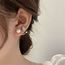 Fashion 4# Alloy Pearl Butterfly Stud Earrings