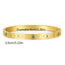 Fashion Gold Titanium Steel Eye Bracelet With Zirconia