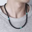 Fashion Black Matte Lava Stone Beaded Necklace
