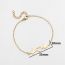 Fashion Gold Titanium Steel Ecg Heart Bracelet