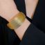 Fashion Bracelet - Gold (real Gold Plating) Metal Geometric Layer Cuff Bracelet