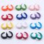 Fashion Color Acrylic C-shaped Earring Set
