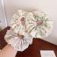 Fashion Purple Floral Ab Sausage Ring Ruffled Scrunchie In Fabric Lace Print