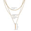 Fashion 7# Alloy Diamond-studded Moon Disc Multi-layered Necklace