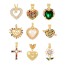 Fashion Golden 7 Copper Inlaid Zircon Heart Pendant Accessories