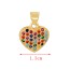 Fashion Golden 7 Copper Inlaid Zircon Heart Pendant Accessories