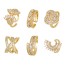 Fashion Golden 2 Brass Zirconia Heart Ring