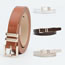 Fashion Beige Alloy Square Pin Buckle Thin Belt