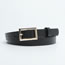 Fashion Black Alloy Square Pin Buckle Wide Belt