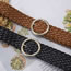 Fashion Gold Metal Round Buckle Pu Bright Color Braided Wide Belt