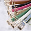 Fashion Camel Thin Belt With Metal Square Buckle